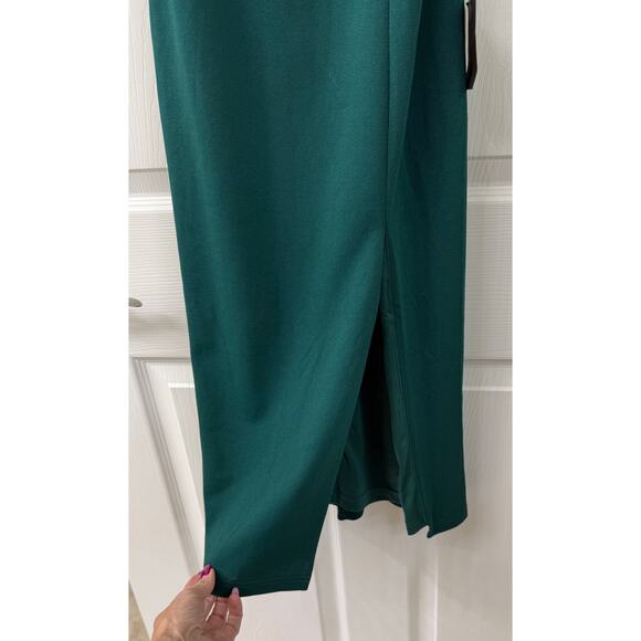 Lulus XS emerald green midi dress side slit NWT sleeveless foxy favorite $82 - Picture 8 of 10